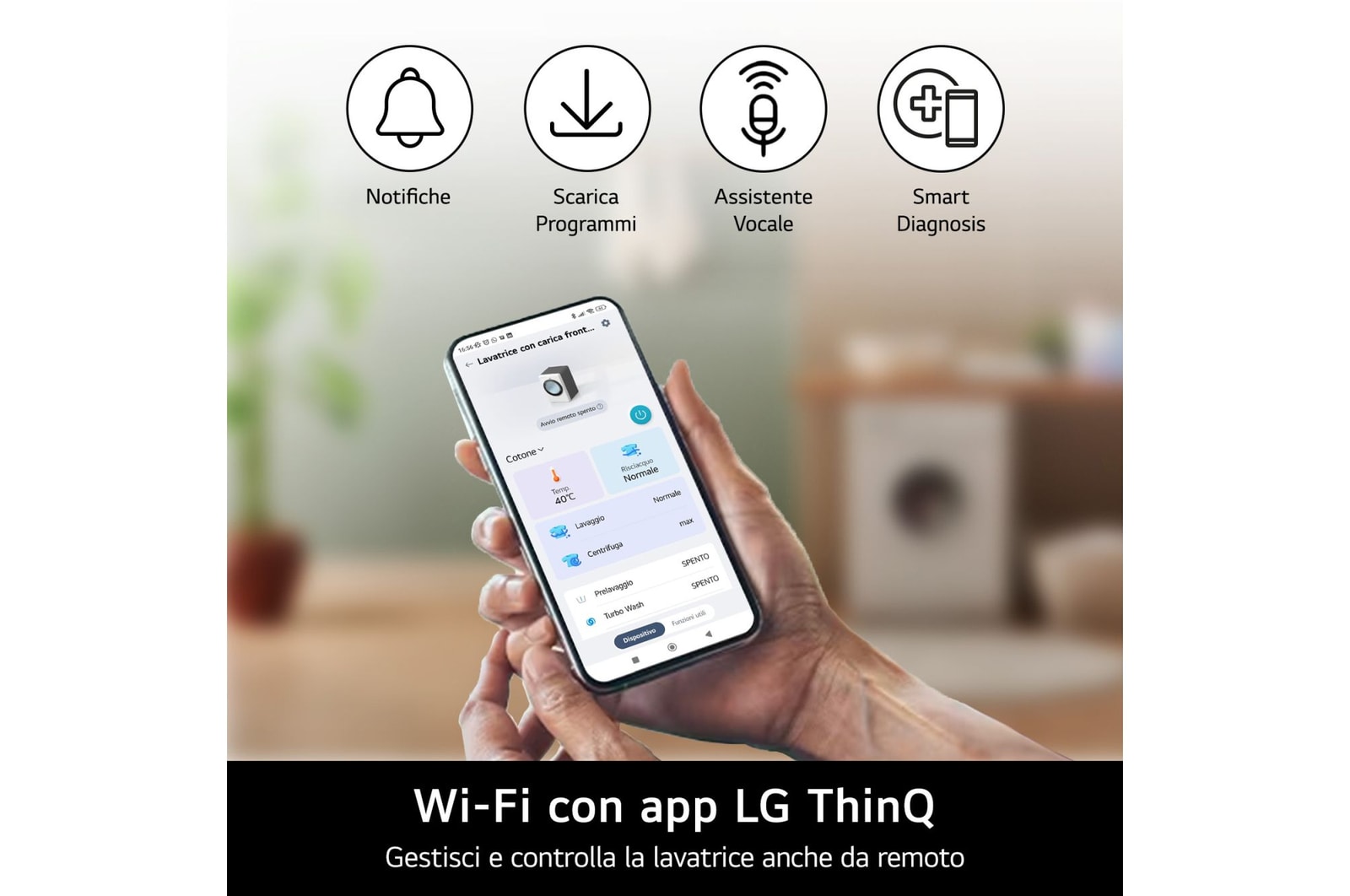 Wi-Fi con app LG ThinQ asciugatrice RNX5008TWBC